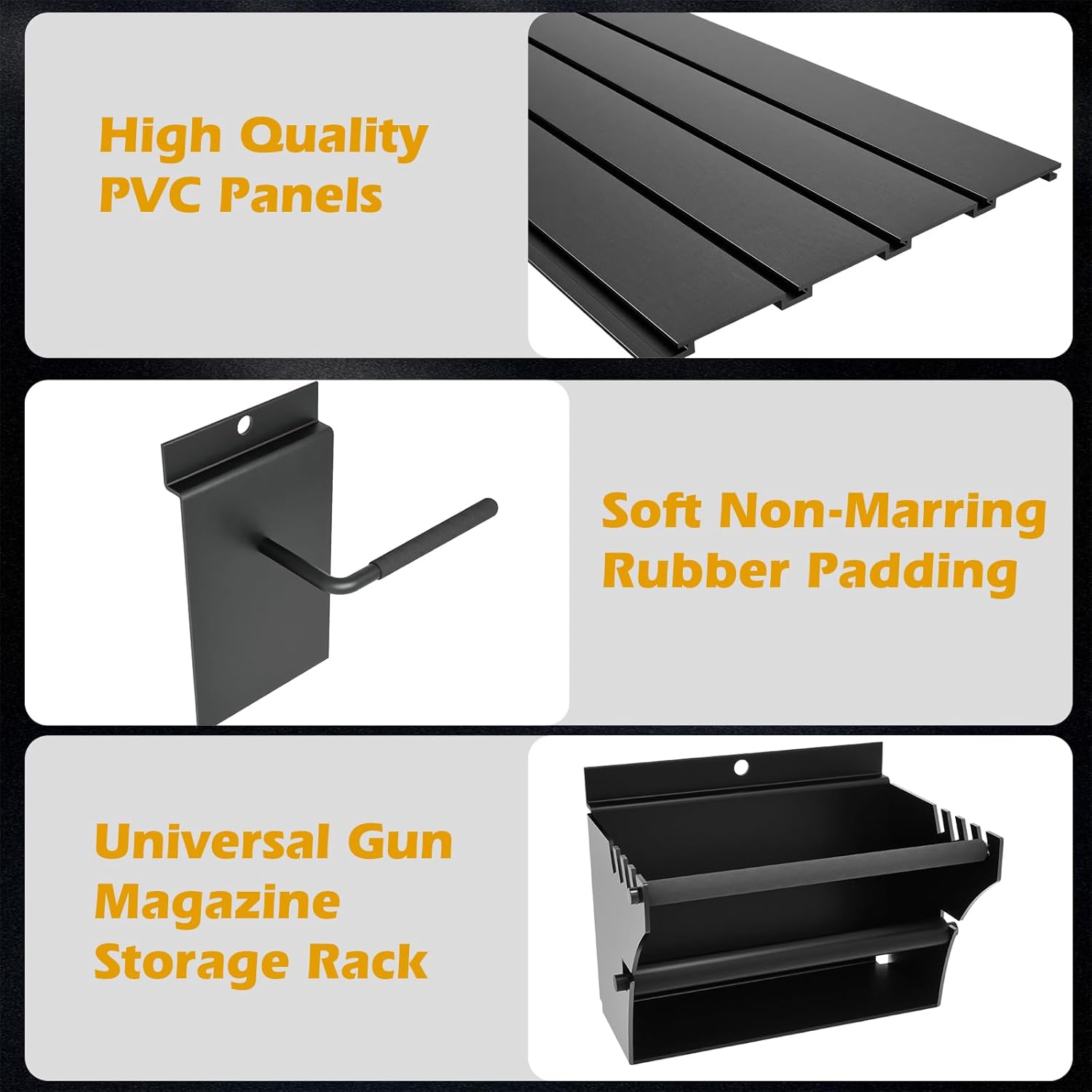 Wall Gun Rack Upgraded, Gun Wall Mount Display With Magazine Storage Rack, Heavy-Duty Steel Tactical Rifle Carbine Shotgun Handgun Storage Wall Mount, Holds up to 2 Rifles & 3 Pistols & 4 magazines