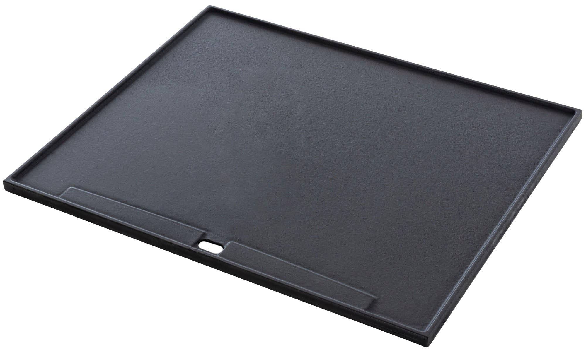 CLP Gusseiserne Grillplatte emailliert 48.5x40 cm anthrazit Wendeplatte für Gasgrill Kohlegrill Elektrogrill