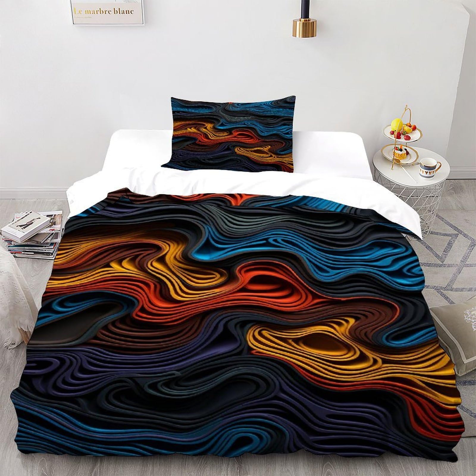 Parure de lit microfibre avec fermeture éclair pratique 135x200