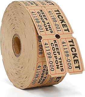 L LIKED Raffle Tickets Double Roll 1000 per Roll 50/50 Raffle Tickets for Events, Entry, Class Reward, Prizes (Kraft)