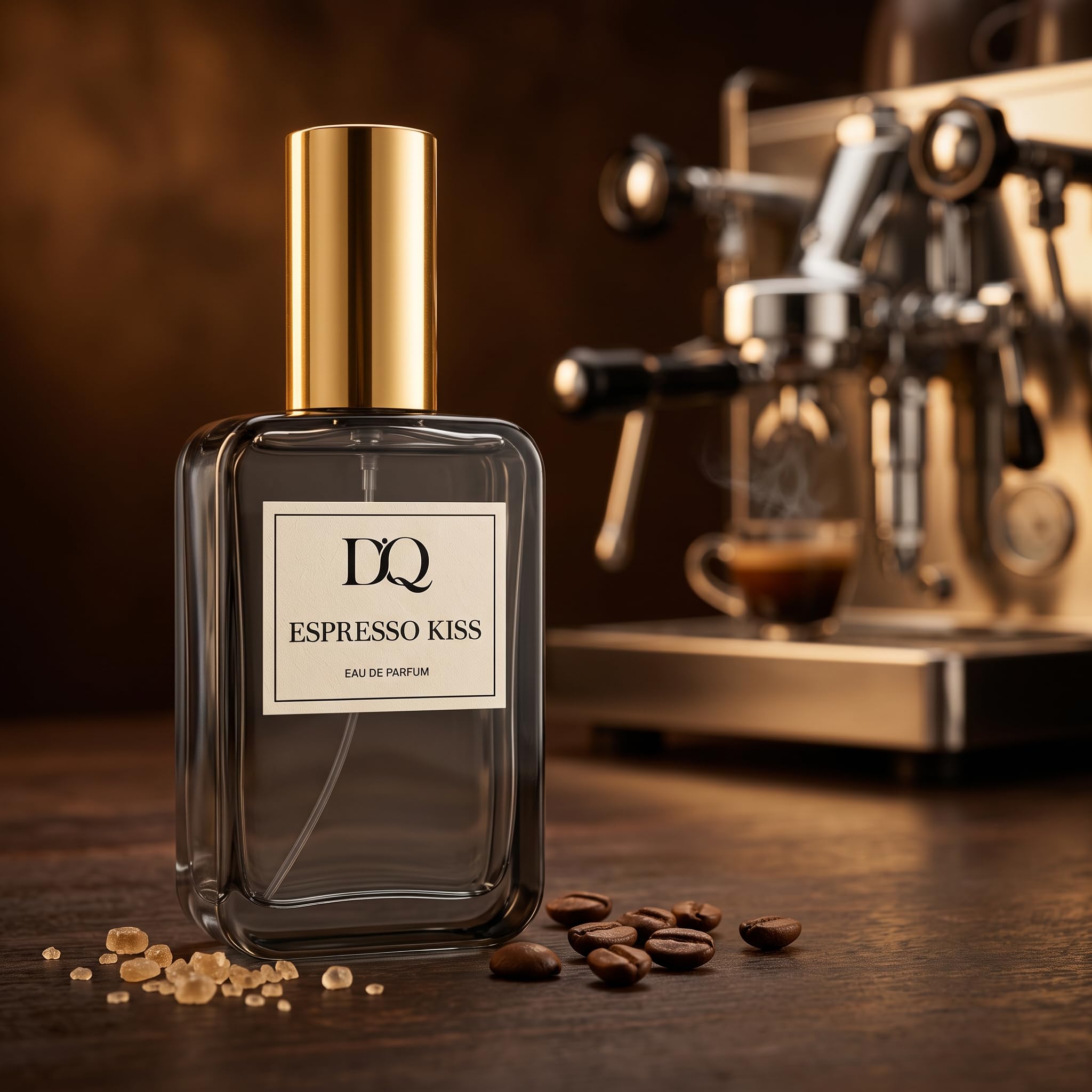D’QAR ESPRESSO KISS | Eau de Parfum Unisex – Gourmand Parfum mit Kaffee, Schokolade, Rum, Karamell & Vanille – Intensiver warmer Duft für Damen & Herren – 50 ml