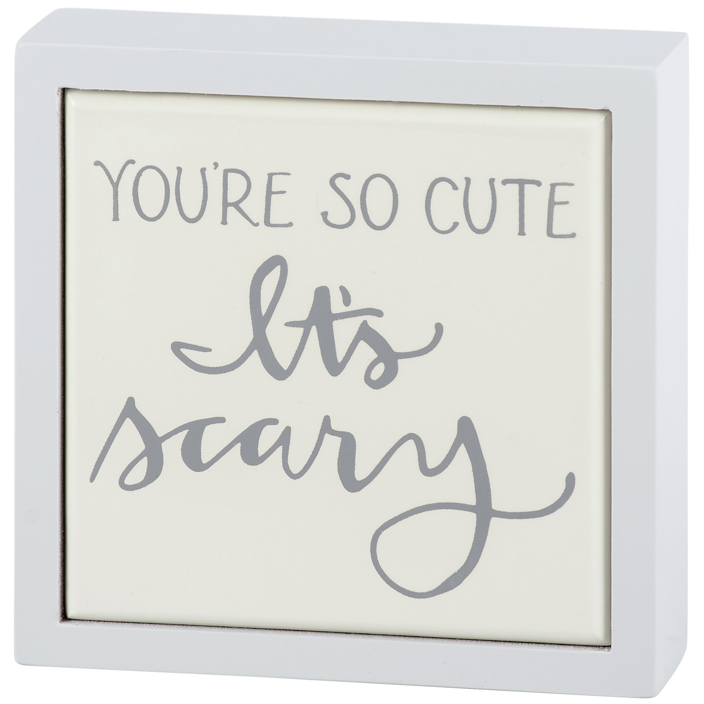 Primitives by Kathy Box Sign Mini -You're So Cute It's Scary, Fun sentiment, from our White Halloween Collection