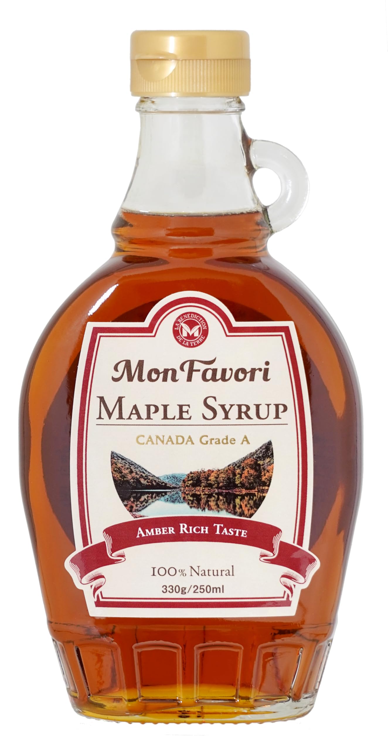 Amazon.co.jp: モンファボリ メープルシロップ 330g 瓶 ワンタッチ式  
