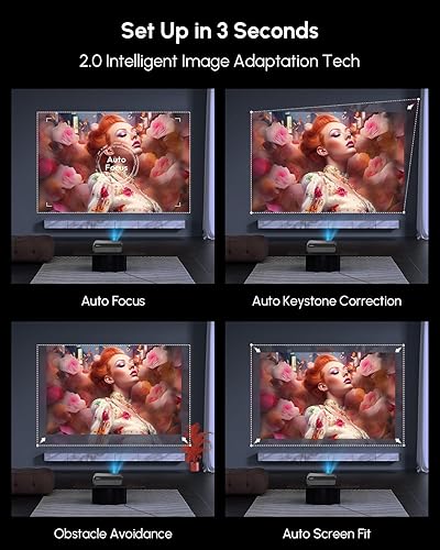 Miniatura 9 de Proyector 4K HDR 1400 ANSI Ultra HD Proyector inteligente portátil con Wifi6 y Bluetooth, HDMI eARC, DD+, NFC, enfoque automático para cine en casa,