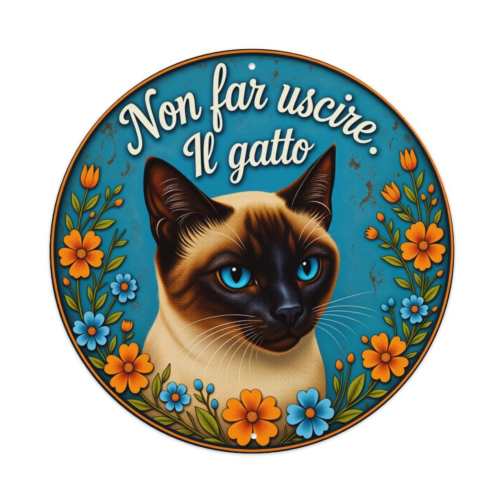 Cat Floral Text Art Metal Tin Sign Vintage Garden Bedroom Cafe Bar Man Cave Home Wall Decor Metal Poster 8x8 inches