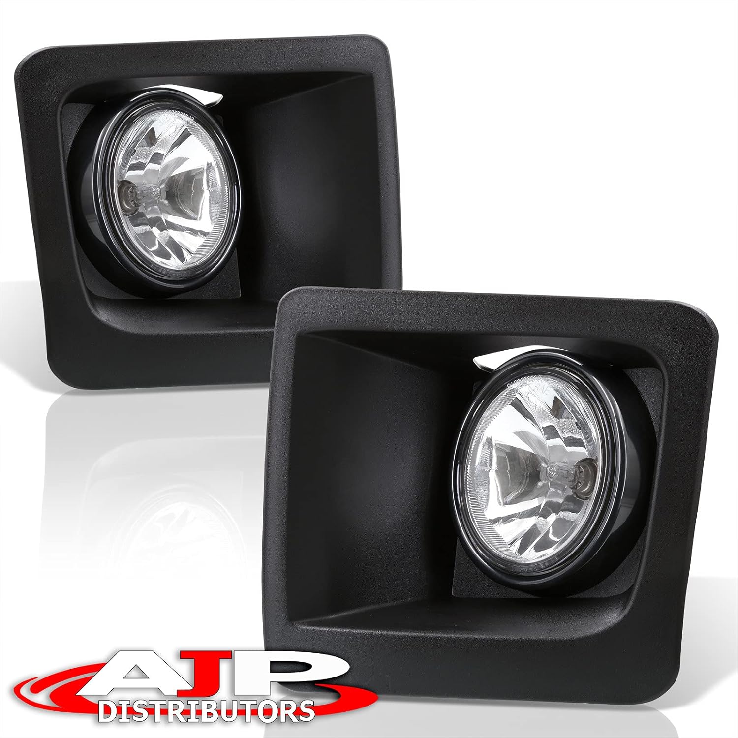 AJP Distributors Pair Front Bumper Driving Fog Lights Lamps Assembly+Bulb Housing Bezel Lens DRL Driver Passenger Left Right Set Compatible/Replacement For GMC Sierra 1500 Pickup Truck 2014 2015 14 15