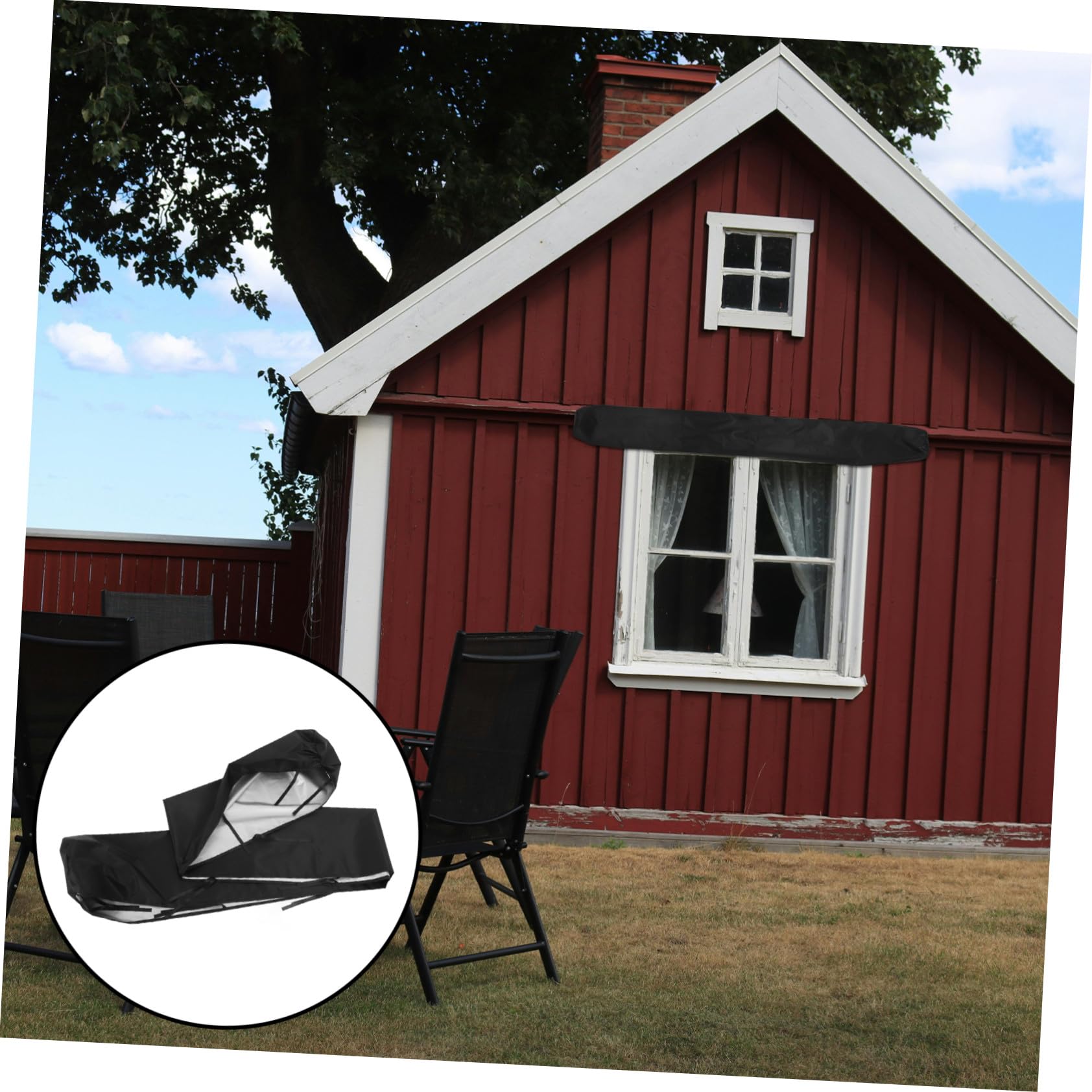 Gatuida Housse de Protection Imperméable Réutilisable et Solide Auvent Extérieur pour en Tissu Oxford Noir Toute Saison Rangement Extérieur sur Terrasse