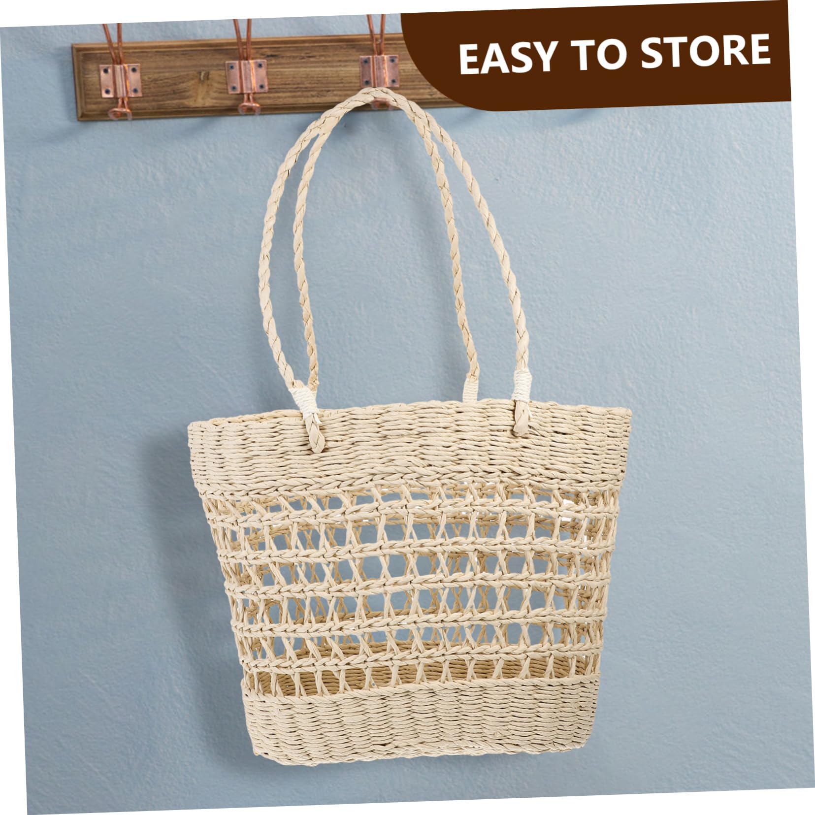 Bolso Tote de Rafia Ligera Mano para Mujer Bolsa de Playa Portátil y Versátil para Vacaciones y Diario Diseño y Estilo