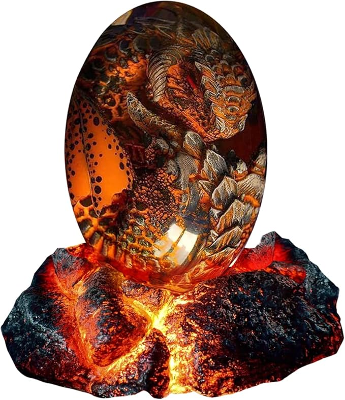 Dragons Egg, Crystal Lava Dragon Egg with Luminous Base