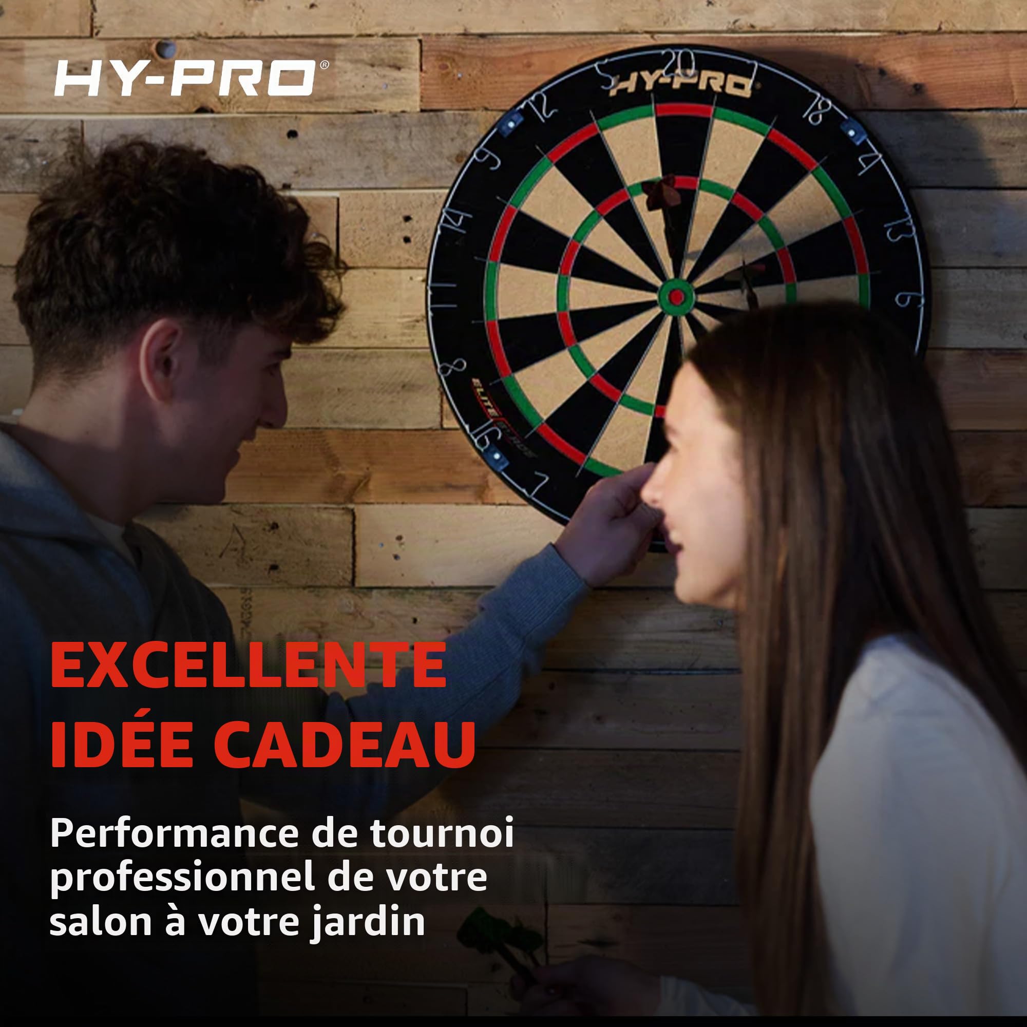 Hy-Pro Apex Cible de fléchettes professionnelle – Cible de fléchettes d'intérieur et d'extérieur avec fil de lame de précision, sisal de qualité A et montage – Idéal pour une installation facile et