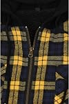 Men's Sherpa Lined Full Zip Hooded Plaid Flannel Shirt Jacket