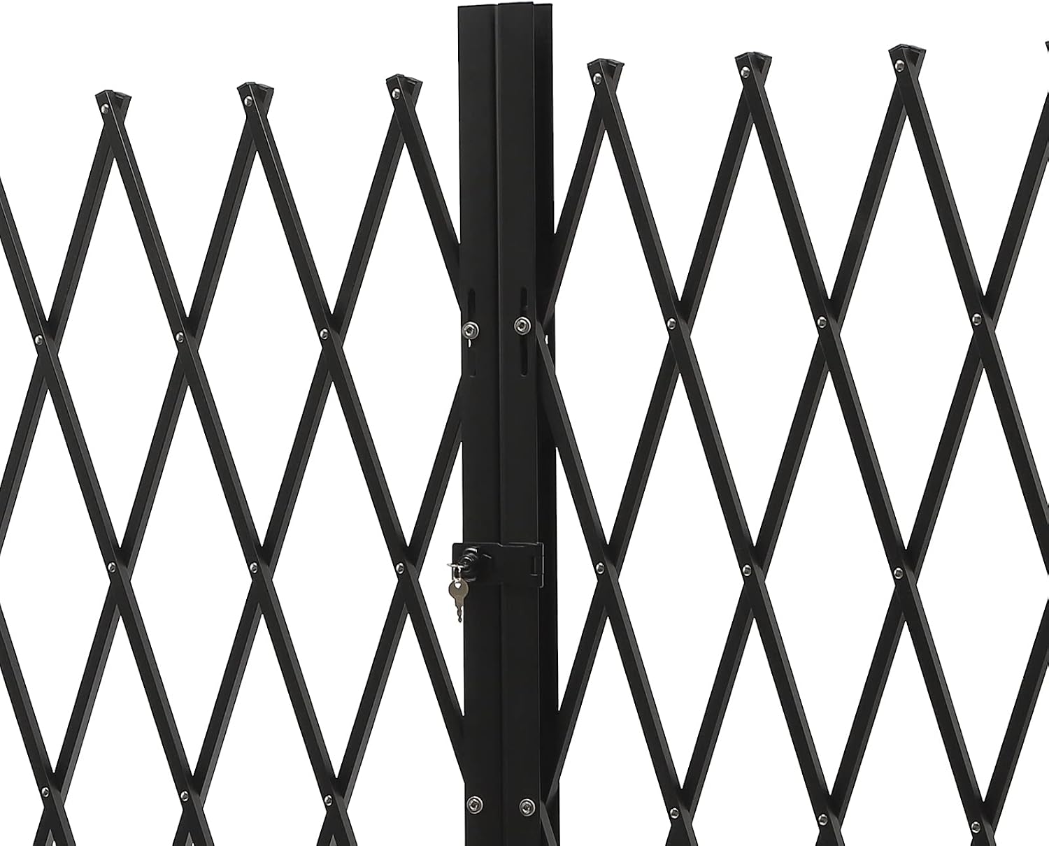 Double Folding Security Gate, 5' H x 10' W Folding Door Gate, Iron Accordion Security Gate, Flexible Expanding Security Gate, 360° Rolling Barricade Gate, Scissor Gate or Door with Padlock