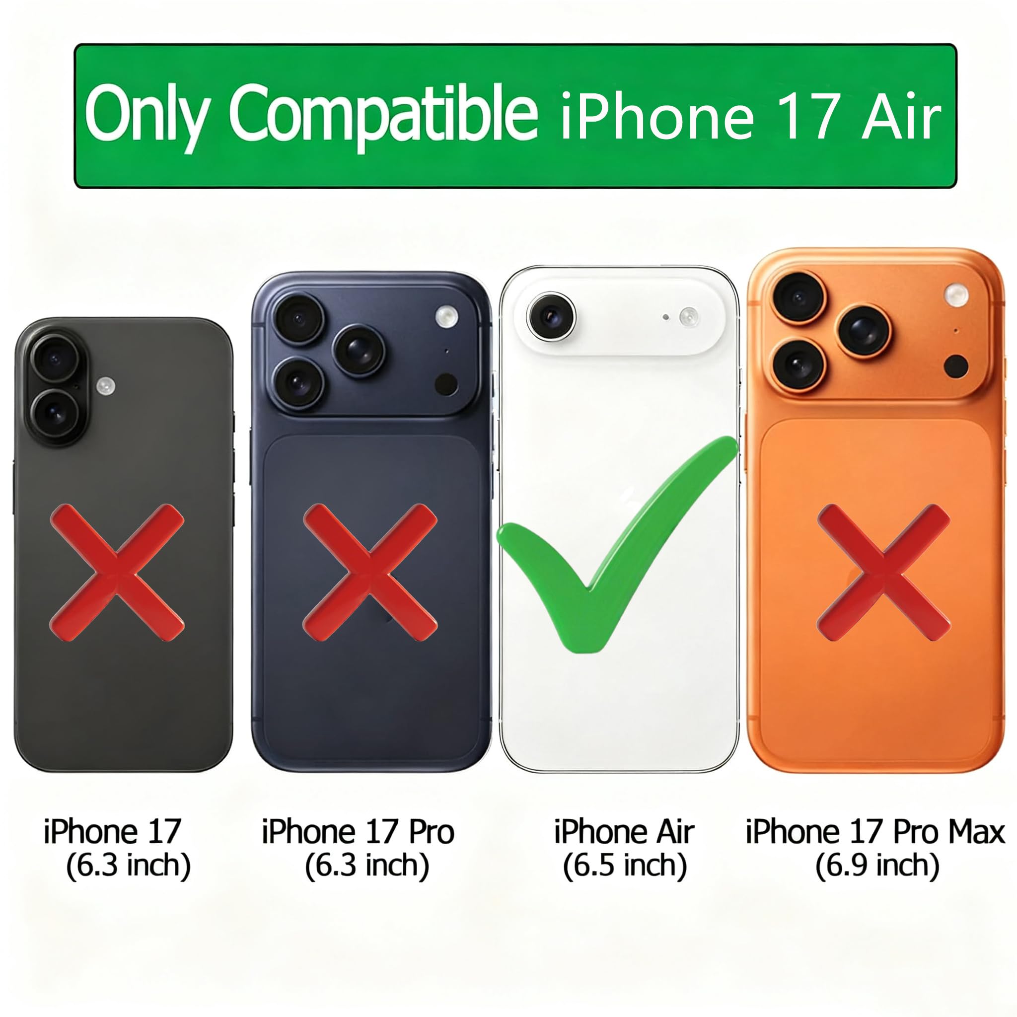 Custodia con batteria per iPhone Air, batteria portatile ricaricabile da 10000 mAh migliorata - Cover con caricatore esteso con ricarica wireless integrata - Banca di alimentazione
