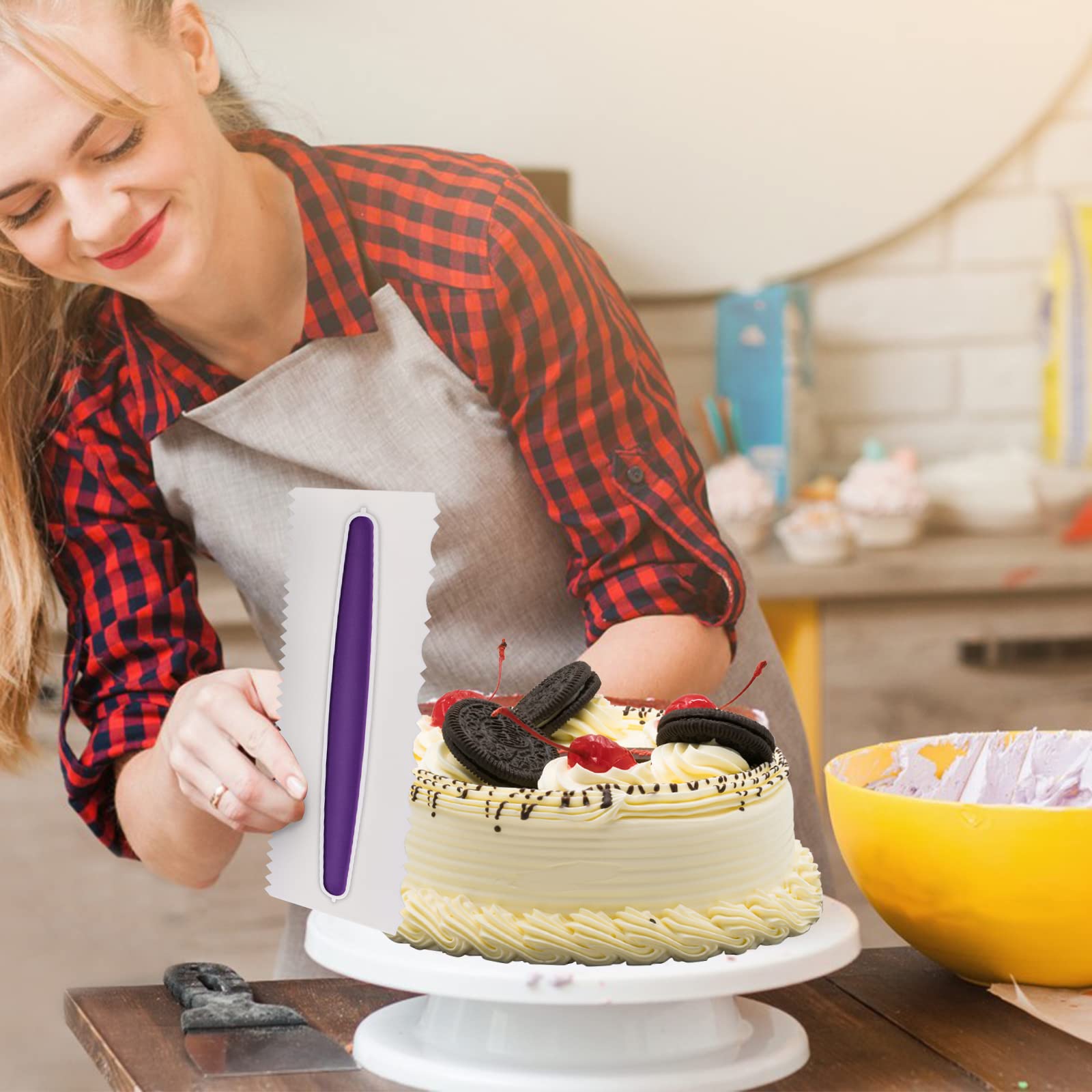 Taartschraper - Deegschraper - Deegkrabber - Fondant schraper - 3-Delig - icing of botercrème - Patisserie - Pizza deeg - Spatel voor taart