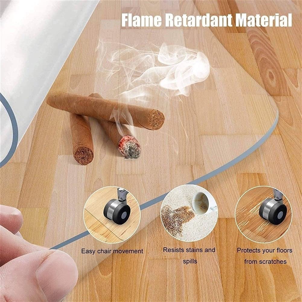 Transparente Kunststoff-Stuhlmatte verhindert Rutschen, Teppich, 1,5/2,0 mm dick, transparente PVC-Tischplatte, Schutzhülle für Familie, Büro, Holzboden (2 mm, 80 x 140 cm)
