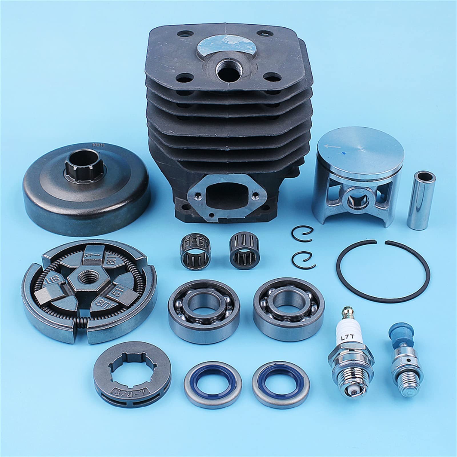 IWBR Cilindro pistón Embrague Tambor cigüeñal rodamiento Sello Kit Apto for Husqvarna 262XP 262 261 Motosierra 48mm diámetro 12mm Pin reemplazo