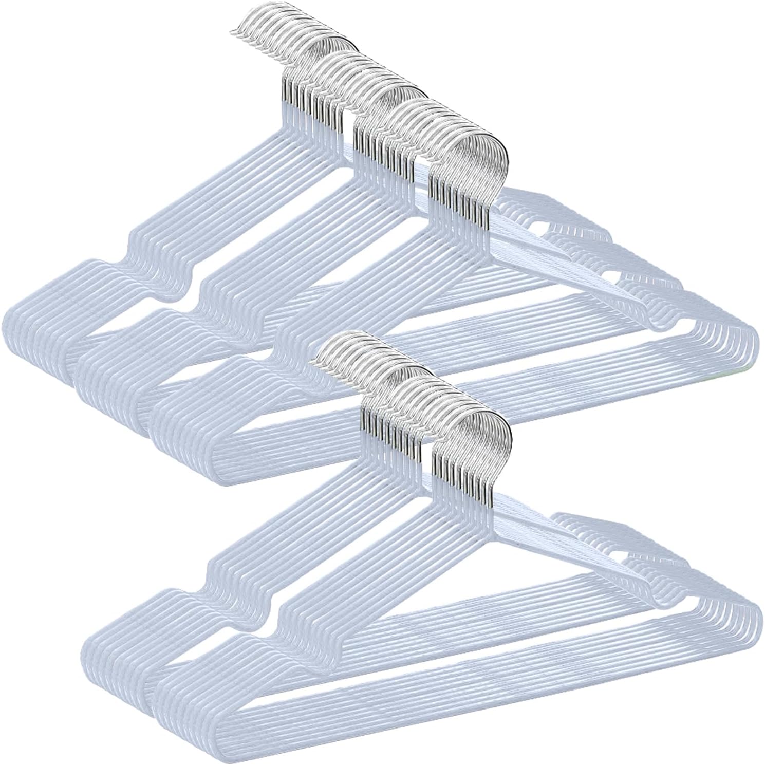 AYO Clothes Hangers, Non-Slip, Multi-Functional Storage, PVC Special Rubber Finish, 50 Piece Set, Heavy Duty, Anti-Slip, Clothes Deformation, Load Capacity, Lightweight