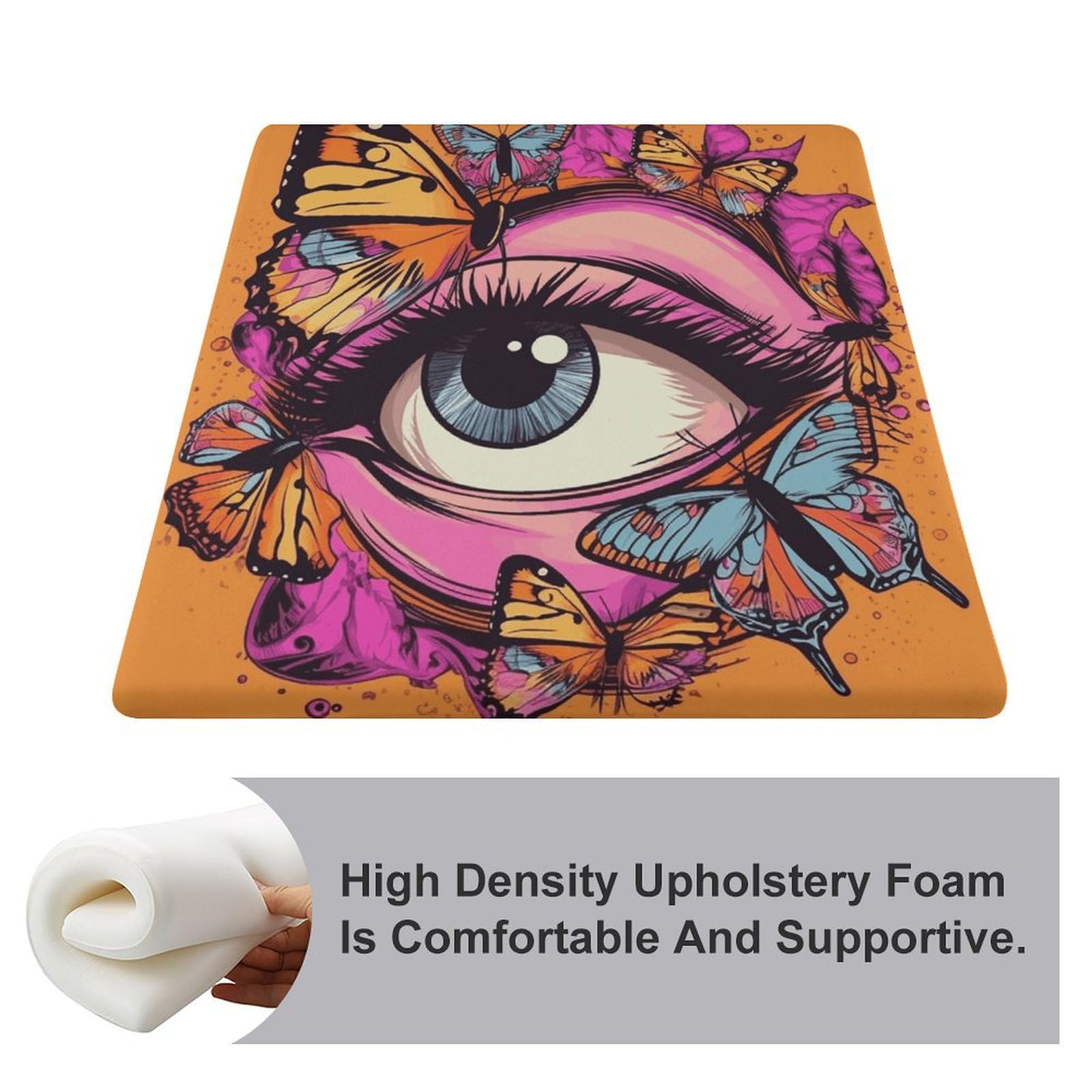Cojín de meditación con diseño de mariposas alrededor de los ojos, para yoga, tatami, chimenea, sala de estar