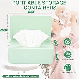 Baby Wipes Dispenser, Wipe Holder for Baby & Adult,Keeps Wet Tissue Fresh, Non-Slip Wipes Case, Flushable Wipe Container with Sealing Design Lid