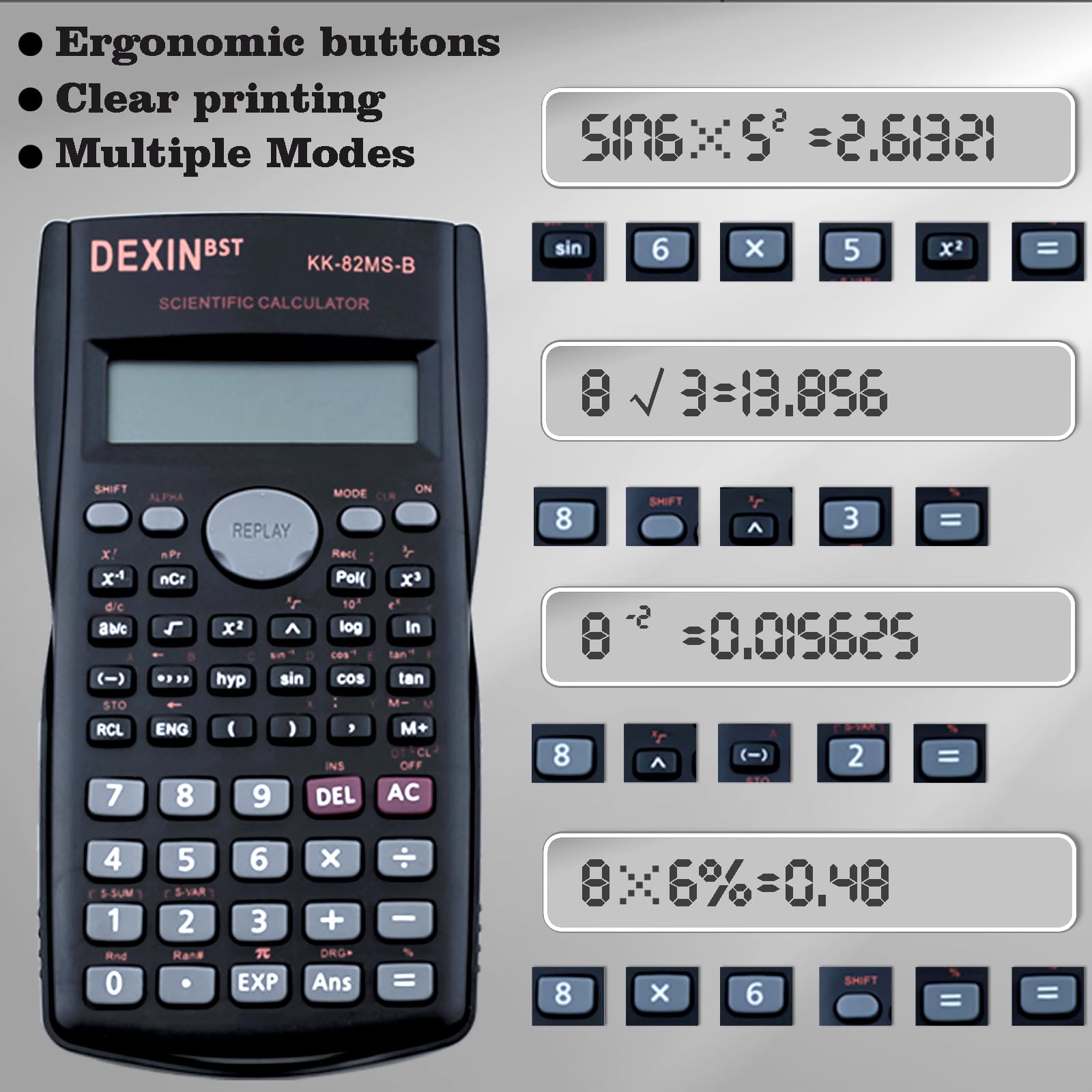 Calculadora científica a granel, calculadora científica de ingeniería de 2 líneas, calculadora estadística, calculadora de funciones para estudiantes, profesores, oficinas de negocios