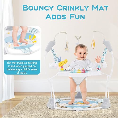 Miniatura 7 de INFANS Centro de actividades para bebés, centro de juego 3 en 1 con música, luces, juguetes interactivos, asiento giratorio de 360, 3 alturas