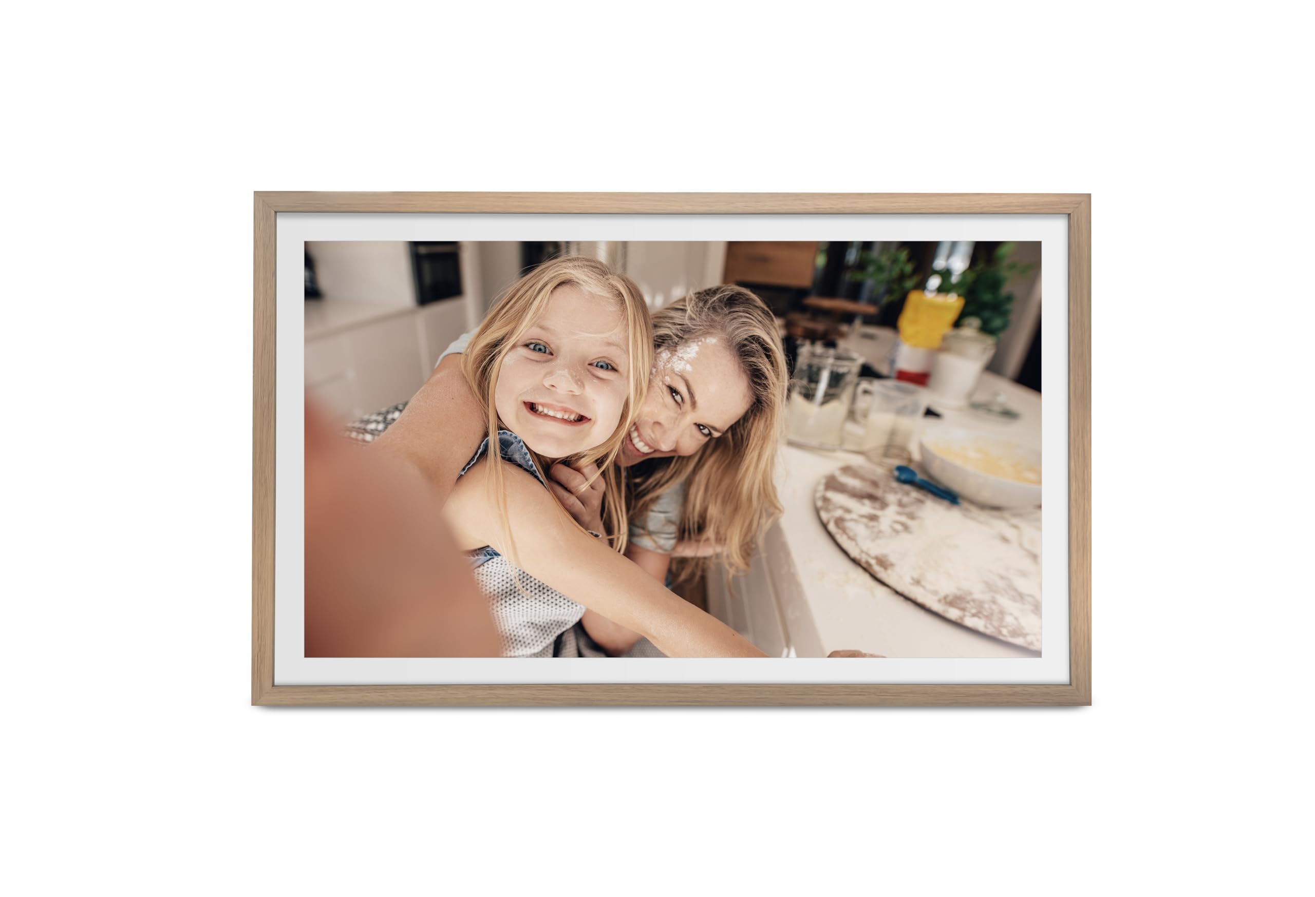 Denver PFF-3263LW - Digitaler Bilderrahmen 32 Zoll mit WLAN & FRAMEO App - Full HD IPS Touchscreen, 32GB Speicher, Fotos & Videos per Smartphone senden, Wandmontage, großer WLAN Bilderrahmen