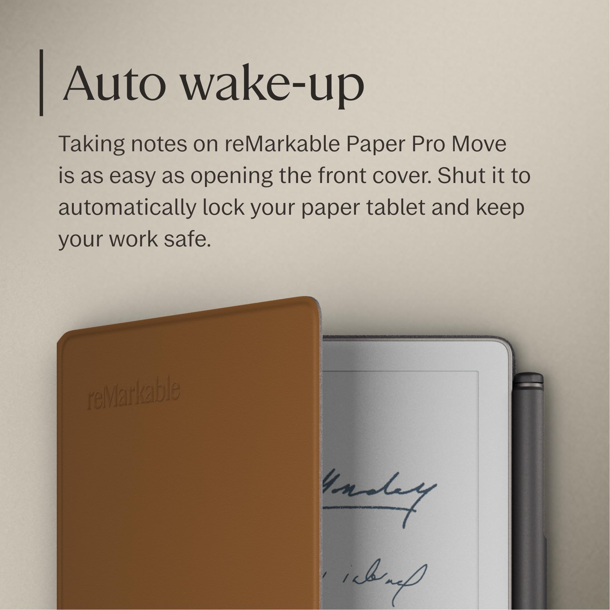 Remarkable Paper Pro Move - Brown Leather Book Folio for Your 7.3