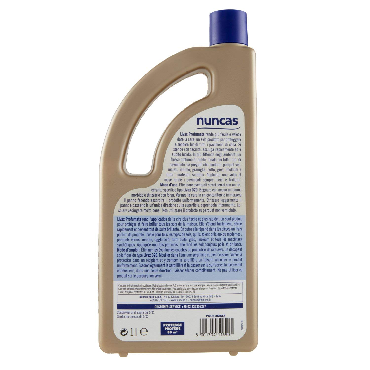 Nuncas Livax - Cera Protettiva Pavimenti Profumata - 1000ml