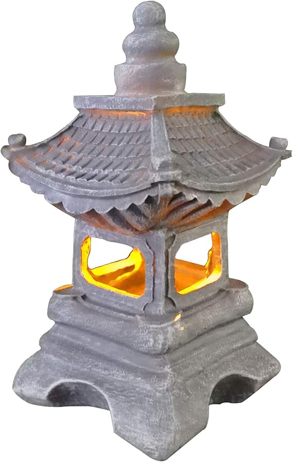 Outdoor Japanischen Stil Solar Zen Garten Lichter Statue Laterne
