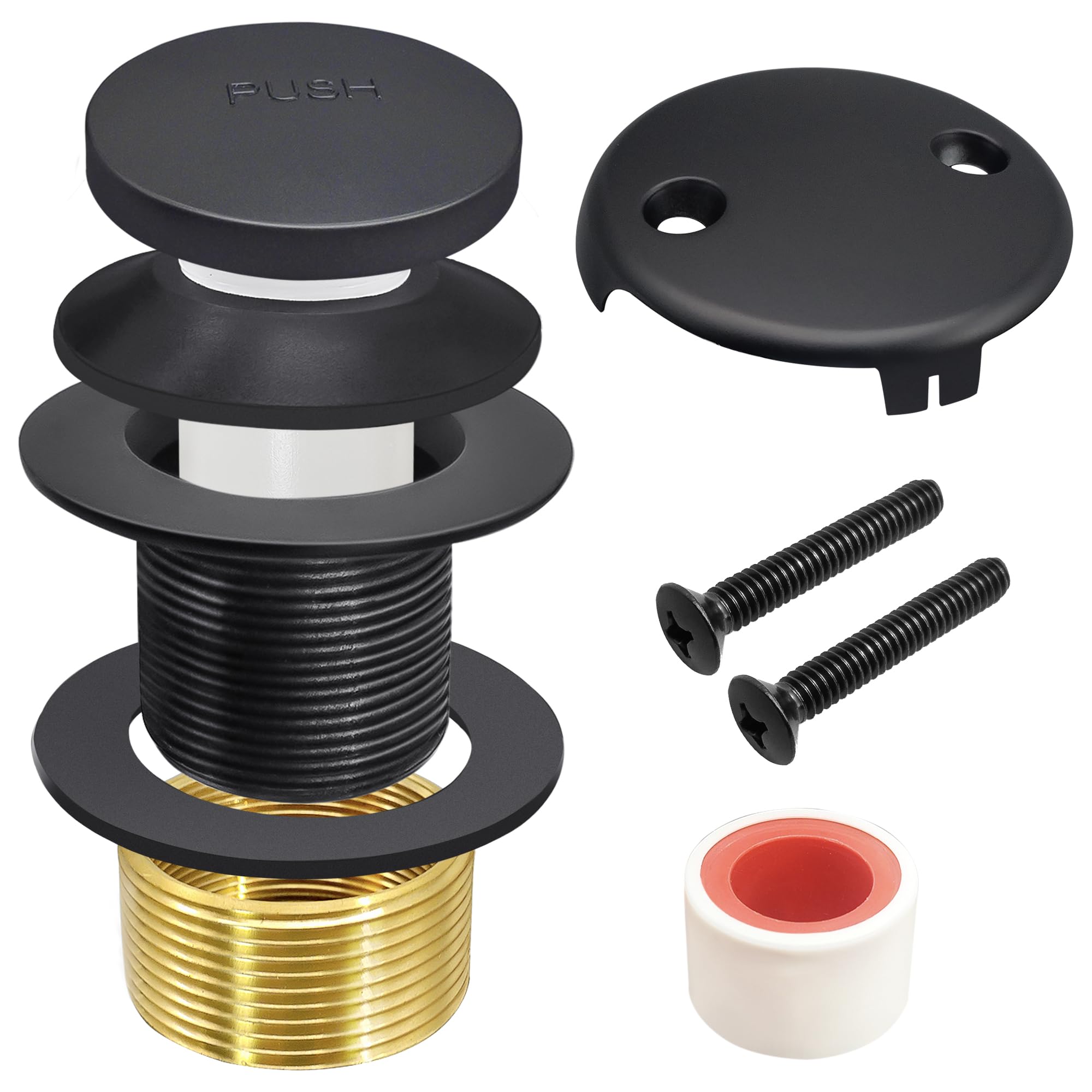 Kit de bouchon de vidange de baignoire en métal avec trop-plein universel facile à installer