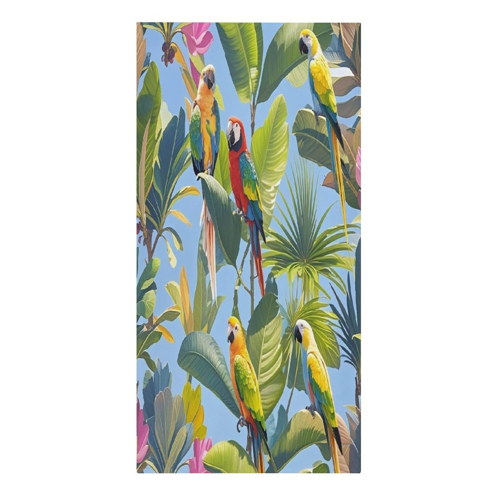 FekiLoot Tropical Plants and Parrots Towels Soft Oversized Beach Towels Absorbent Sand Free Bath Towel Travel Compact Swim Towels Lightweight Quick Dry Pool Towel Large Beach Blanket 30" X 61"