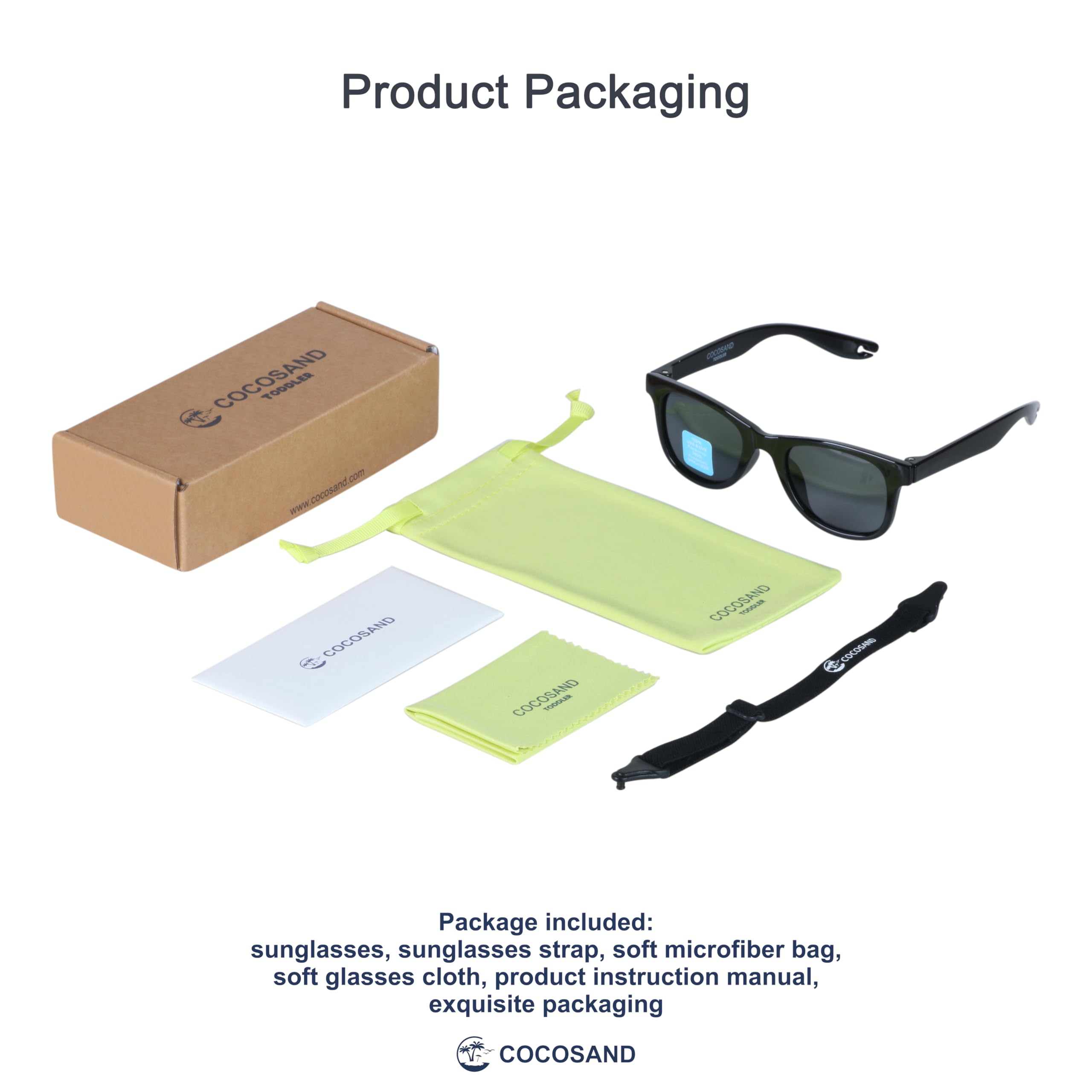COCOSAND Lunettes de soleil pour enfants avec sangle polarisée et monture flexible en silicone souple pour tout-petits garçons filles âgés de 2 à 6 ans