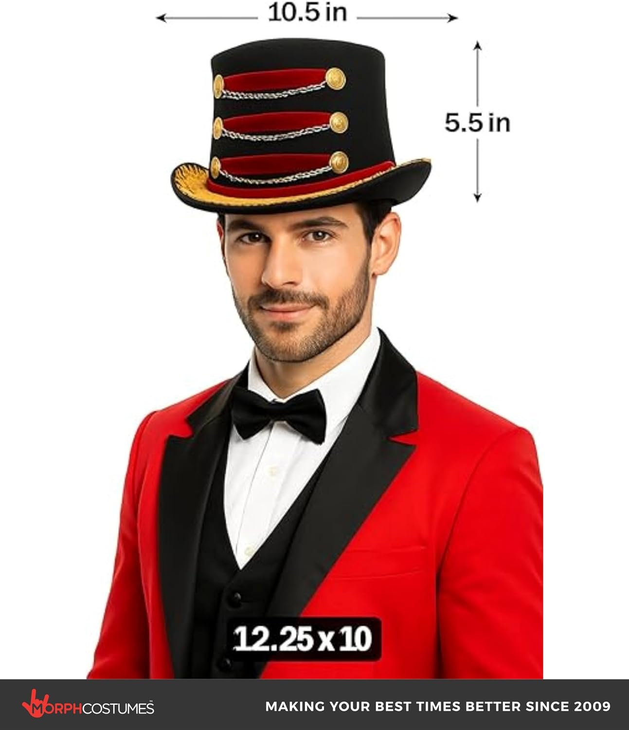 Nicky Bigs Novelties Ringmaster Top Hat, Multi-Color Circus Style