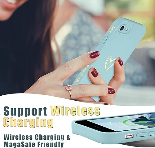Miniatura 7 de Teageo Funda para iPhone SE 2022, SE 2020, iPhone 7, iPhone 8 para mujeres y niñas, bonita funda de lujo con forma de corazón protección completa de