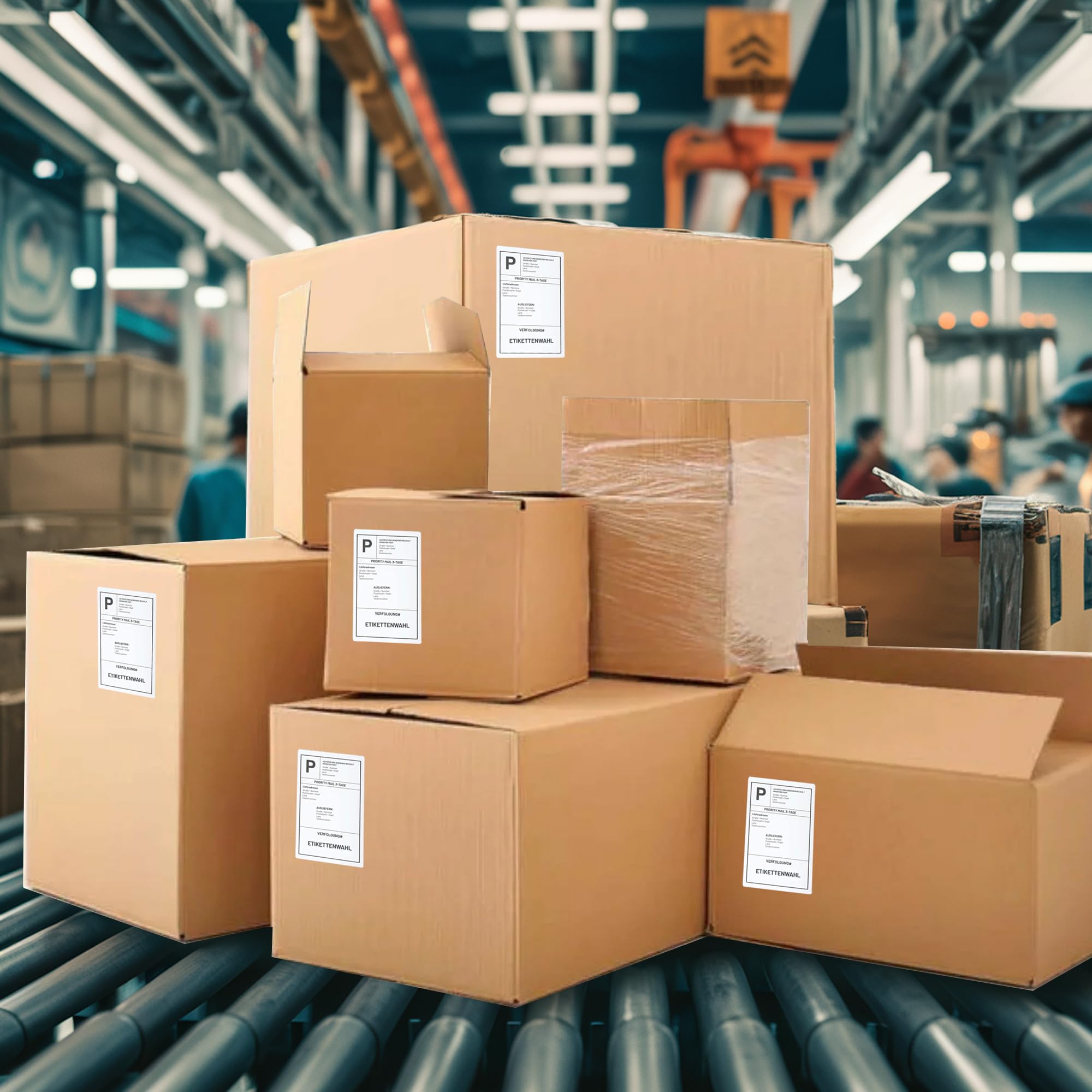 Leyf 100 mm x 150 mm - Thermo Etiketten - Selbstklebend - 1 Zoll Kern - 3 Rolle Pack Etikett x 370 St. Je Rolle = 1110 Label - Kompatibel für Etikettendrucker, Kompatibel mit Zebra, DHL – UPS - DPD
