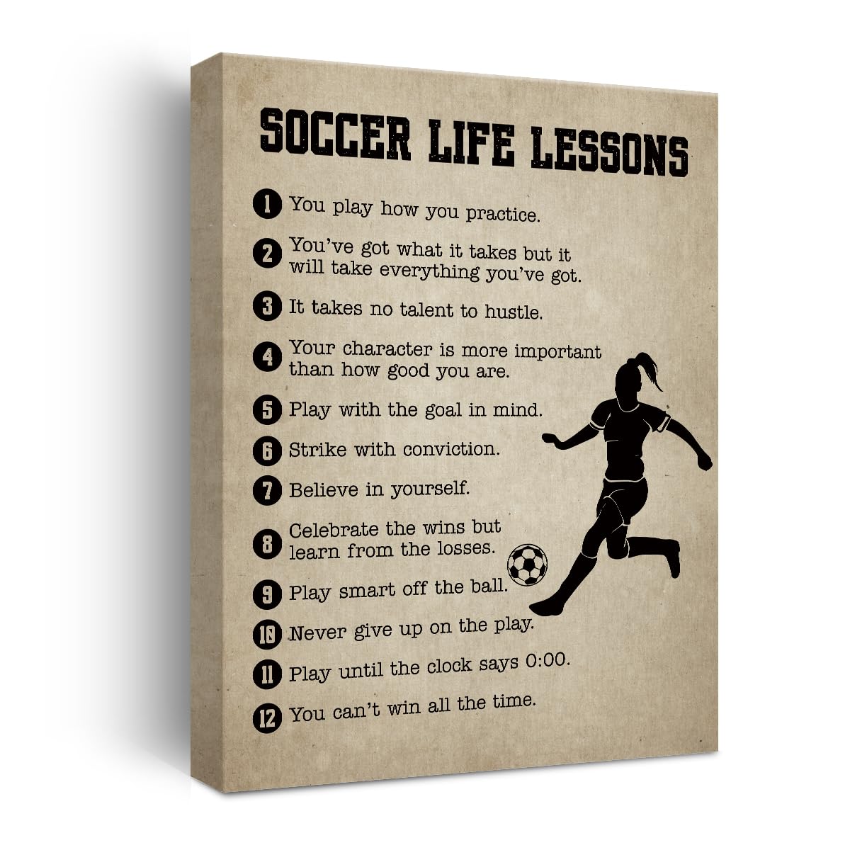 Soccer Gifts Inspirational Wall Decor Canvas Wall Art Artwork Sports Framed Art Paintings Soccer Posters for Soccer Player Athletes Living Room Sports