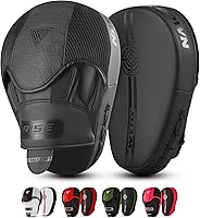 WYOX Curved Focus Mitts Boxing Pads - Premium Synthetic Leather for Muay Thai, Kickboxing, MMA Precision Hook & Jab Training