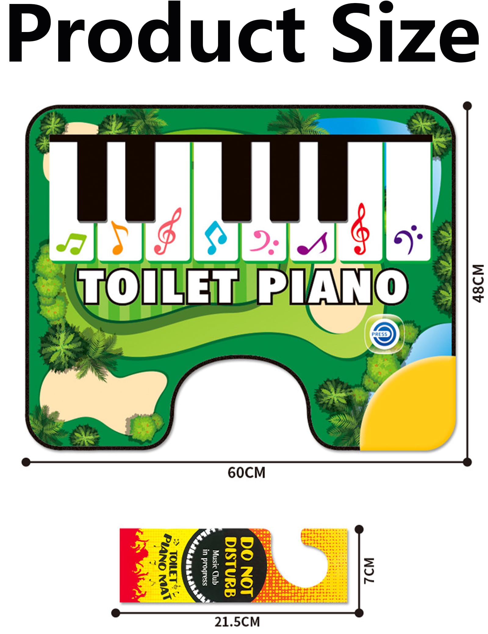 Tapis Piano pour Toilettes 60x48cm, Clavier Antidérapant pour Salle de Bain, Drôle d'Exercice pour Orteils