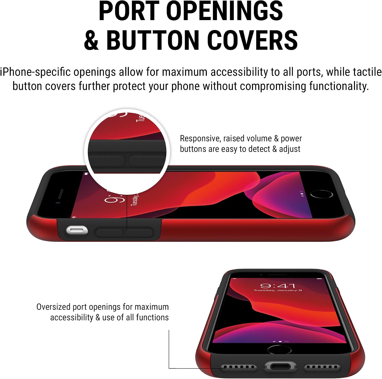 Incipio IPH-1465-RBK Apple iPhone 6 / 6s / 7/8 DualPro Case - Iridescent Red