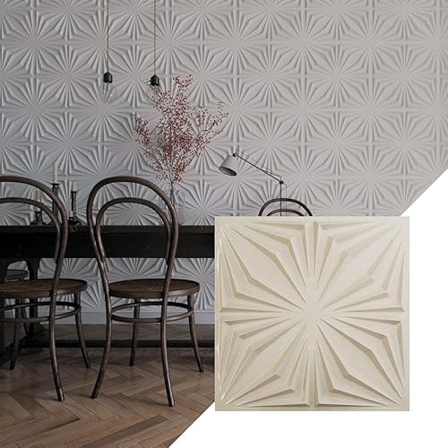 Miniatura 6 de Ekena Millwork Asher EnduraWall Panel decorativo de pared 3D de 19 58 pulgadas de ancho x 19 58 pulgadas de alto, acero oscuro (cubre 2.67 pies