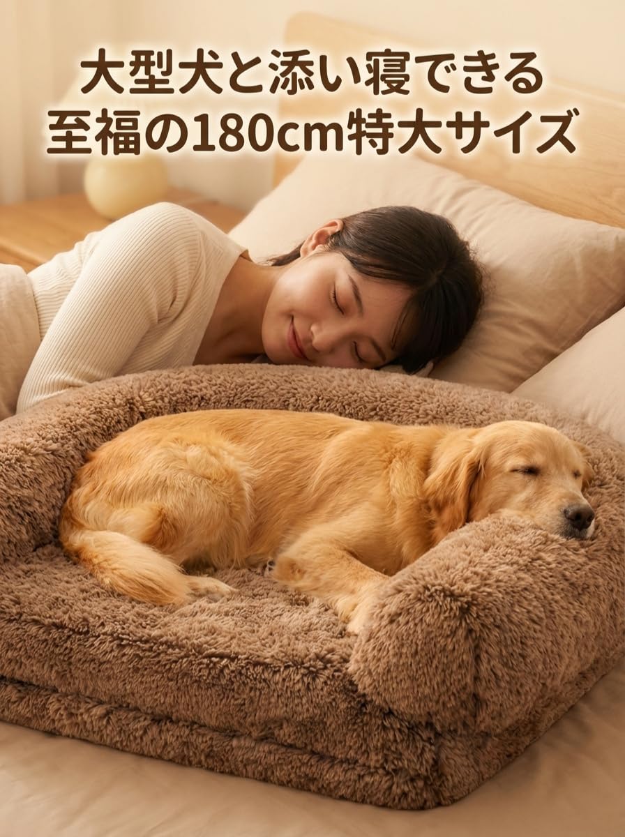 Amazon | JON TORUDO 人間用ドッグベッド 【犬と一緒に寝られる】 大型