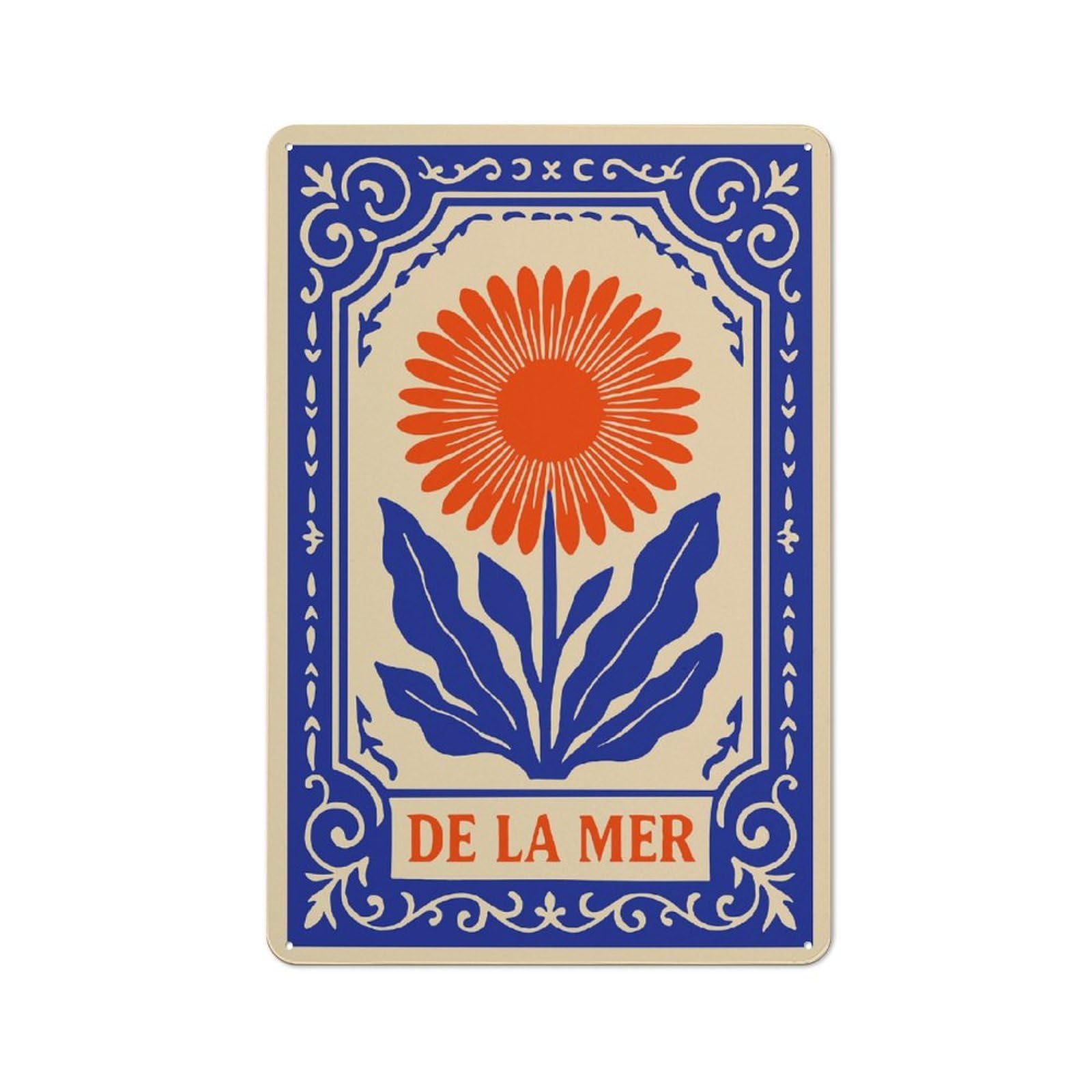 Junmoney Style-2 For Café Or Restaurant, Vintage Floral (2) Retro Metal Sign 30X20cm, Gift For Café Owners And Decorators During The Christmas Season
