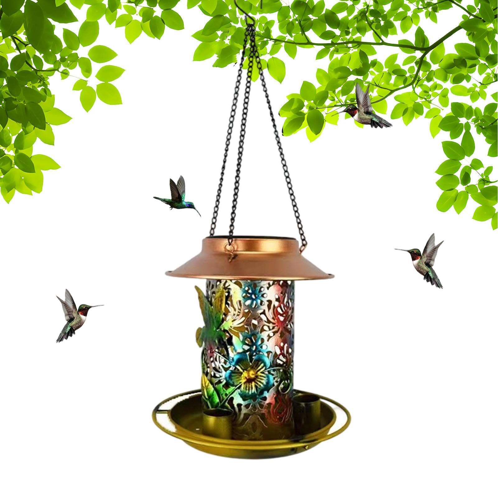 Mangeoire à oiseaux d'extérieur lanterne métallique étanche pour jardin et balcon