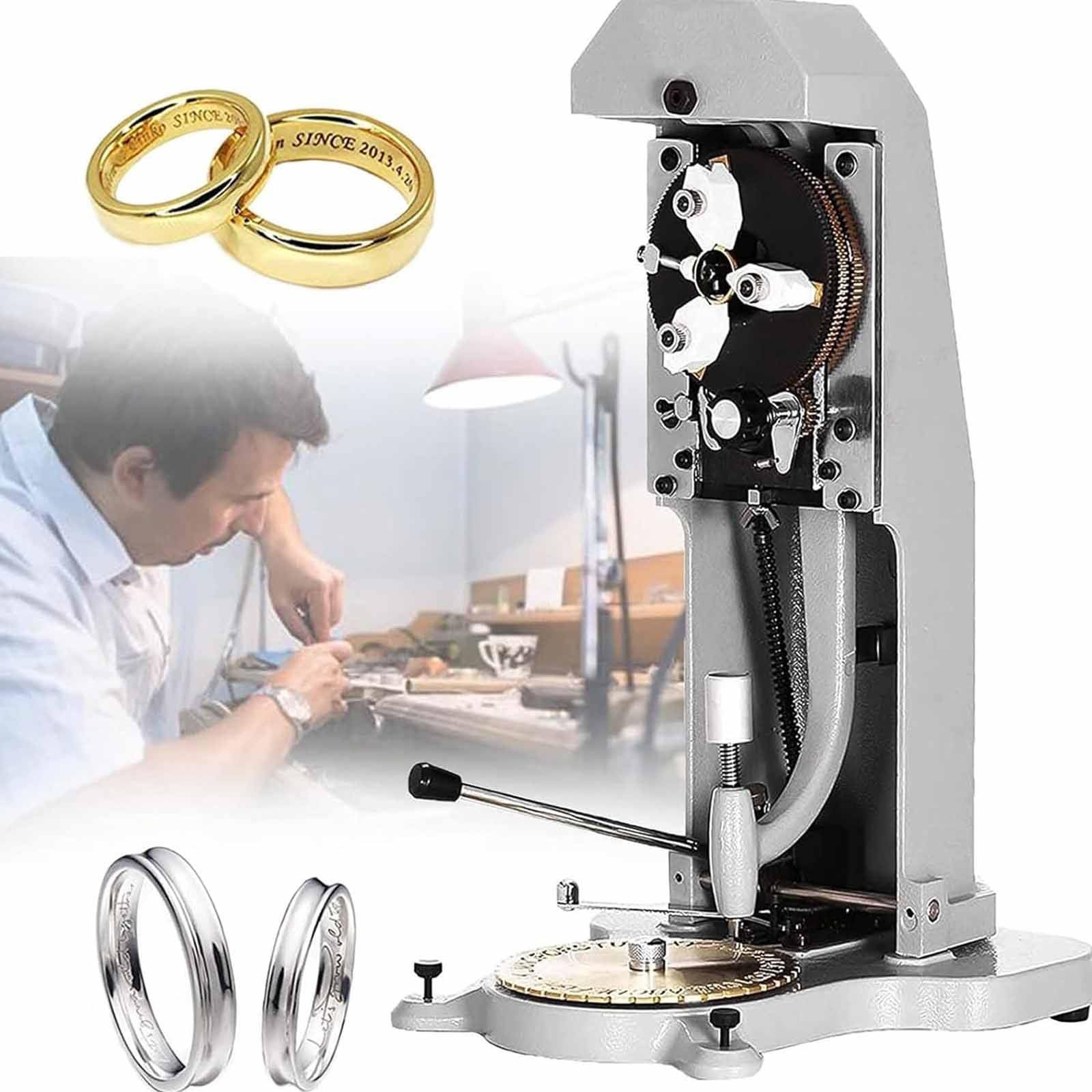 Herramienta de grabado de anillos manual con esfera de doble cara y dos fuentes de letras