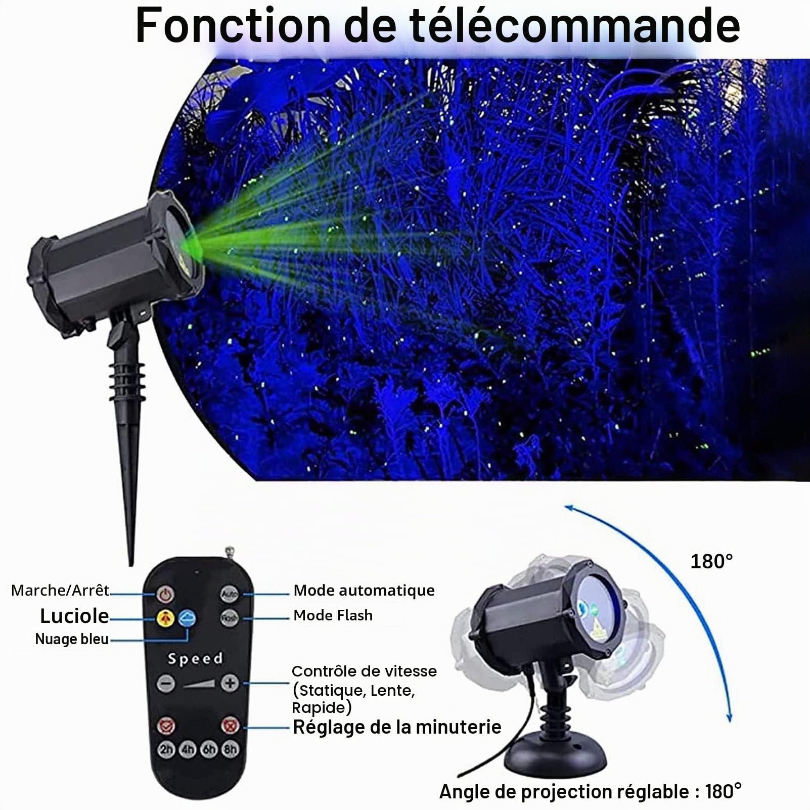Projecteur Laser De NoëL D'ExtéRieur, Firefly LumièRes De Jardin, éClairage De Paysage Rouge Et Vert, DéCoration Jardin Et Maison.