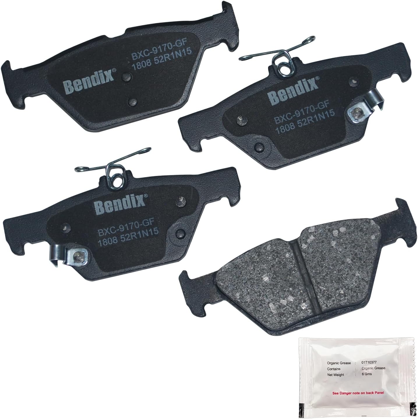 Bendix Priority1 CFC1808 Ceramic Rear Brake Pads for Subaru Ascent 2022-2019, Crosstrek 2023-2020, Forester 2023-2019, Legacy 2023-2015, Outback 2023-2015, WRX 2021-2016
