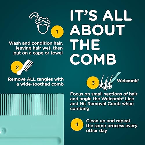 Miniatura 7 de WelComb Peine de eliminación de piojos y nituras tratamiento natural de piojos para niños y adultos juego de 2