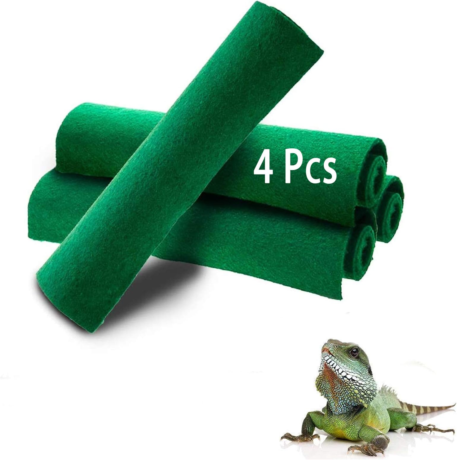 Hamiledyi 4Pcs Reptile Carpet 20 x 12 Terrarium Liner Bedding Reptile Substrate Mat Tank Accessories for Bearded Dragon Snake Lizard Tortoise Leopard Gecko