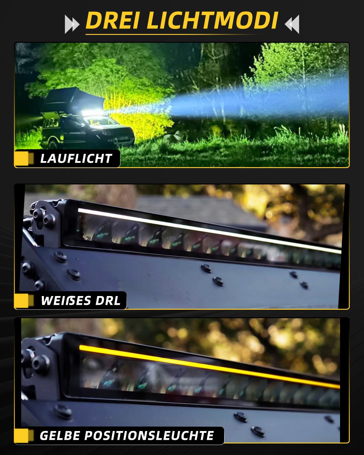 CO LIGHT 21" LED Driving Lightbar Auto mit ECE Zulassung, 80W 15000LM LED Zusatzscheinwerfer für Nah- und Fernlicht, 12V/24V Arbeitsscheinwerfer für Offroad/LKW/Traktor/Fahrzeuge/Wohnwagen