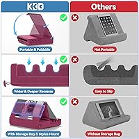 Vista 4 de KDD - Soporte de almohada para tablet, soporte plegable para iPad para regazo, cama y escritorio - Base de almohadilla suave para tablet
